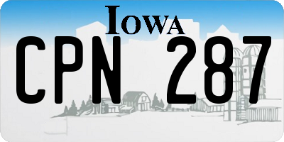 IA license plate CPN287