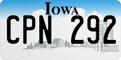 IA license plate CPN292