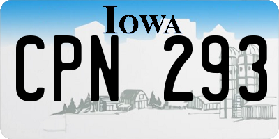 IA license plate CPN293
