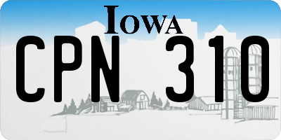 IA license plate CPN310