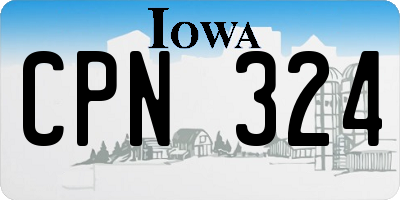 IA license plate CPN324
