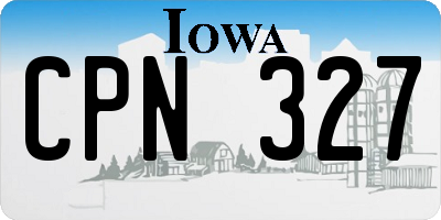 IA license plate CPN327
