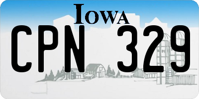 IA license plate CPN329