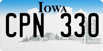 IA license plate CPN330