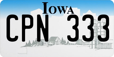 IA license plate CPN333