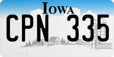 IA license plate CPN335