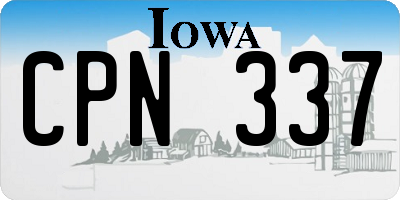 IA license plate CPN337