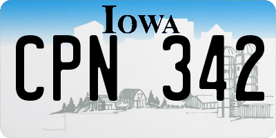 IA license plate CPN342