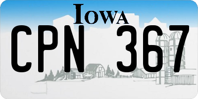 IA license plate CPN367