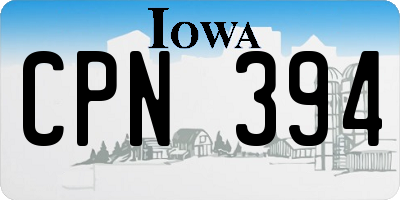 IA license plate CPN394