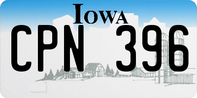 IA license plate CPN396