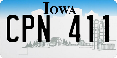 IA license plate CPN411