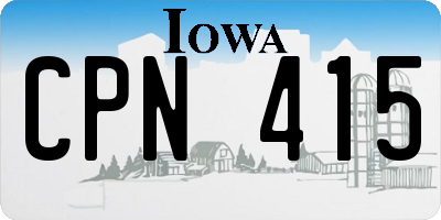 IA license plate CPN415