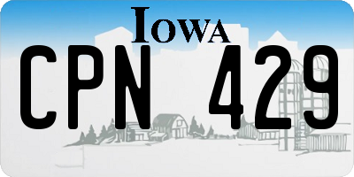 IA license plate CPN429