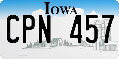 IA license plate CPN457