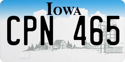 IA license plate CPN465
