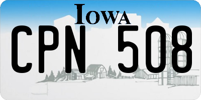 IA license plate CPN508