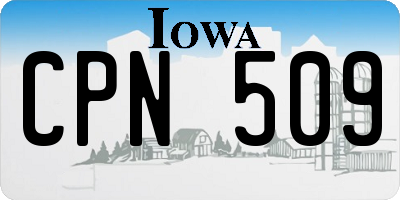 IA license plate CPN509