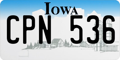 IA license plate CPN536