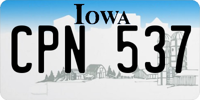 IA license plate CPN537