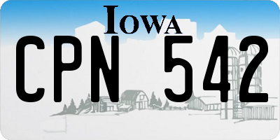 IA license plate CPN542