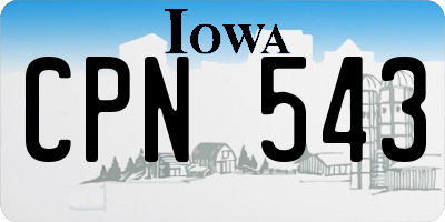 IA license plate CPN543