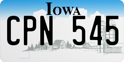 IA license plate CPN545