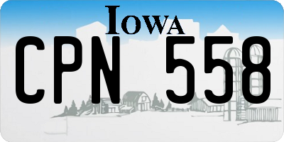 IA license plate CPN558