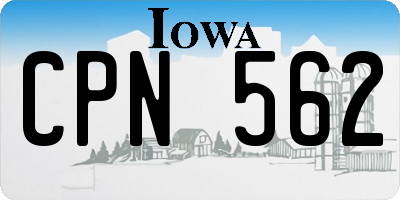 IA license plate CPN562