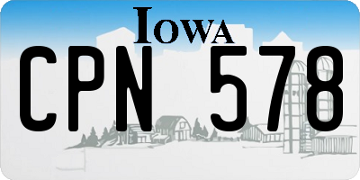 IA license plate CPN578