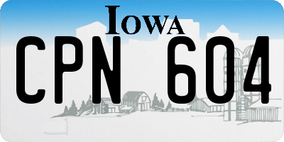 IA license plate CPN604