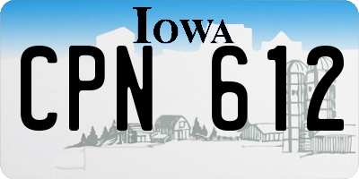 IA license plate CPN612
