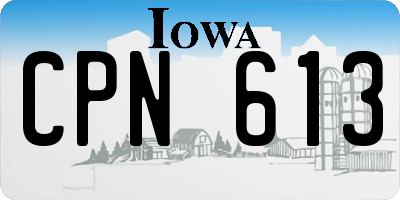 IA license plate CPN613