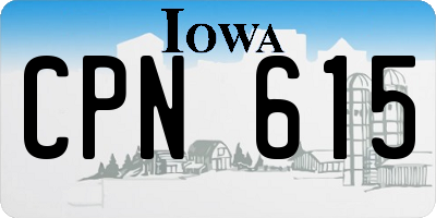 IA license plate CPN615