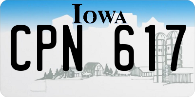 IA license plate CPN617