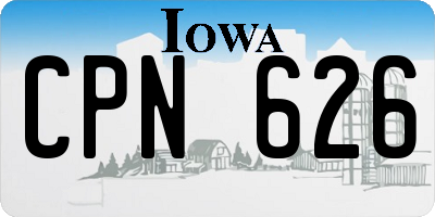 IA license plate CPN626