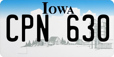 IA license plate CPN630
