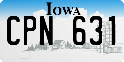 IA license plate CPN631