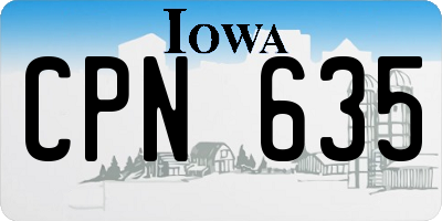 IA license plate CPN635