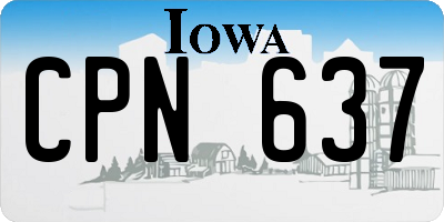 IA license plate CPN637