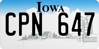 IA license plate CPN647