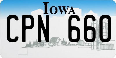 IA license plate CPN660