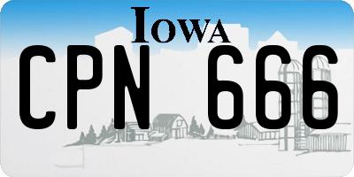 IA license plate CPN666