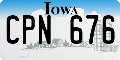 IA license plate CPN676