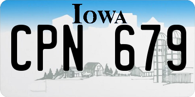 IA license plate CPN679