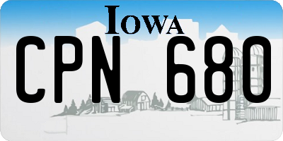 IA license plate CPN680