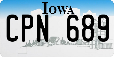 IA license plate CPN689