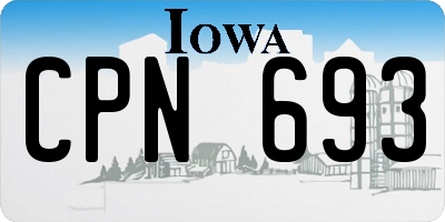 IA license plate CPN693