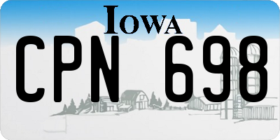 IA license plate CPN698