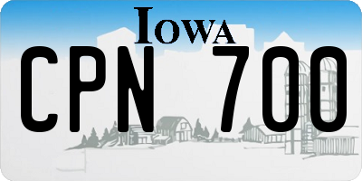 IA license plate CPN700